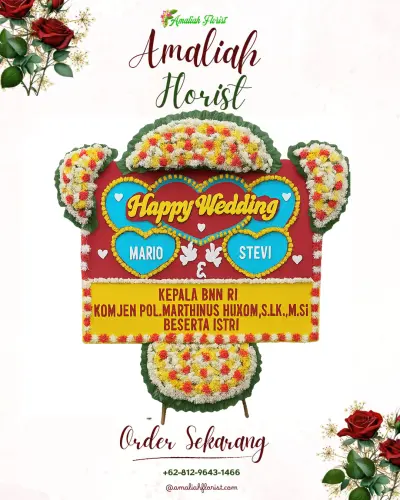 Karangan Papan Bunga Pernikahan di Cicurug